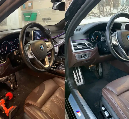 Interior detailing before and after service